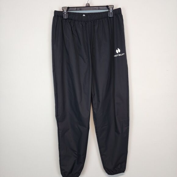 Hot Suit Sauna Pants Mens XXL Black Sweat Weight Cutting Pants Silver Tech - Picture 1 of 10